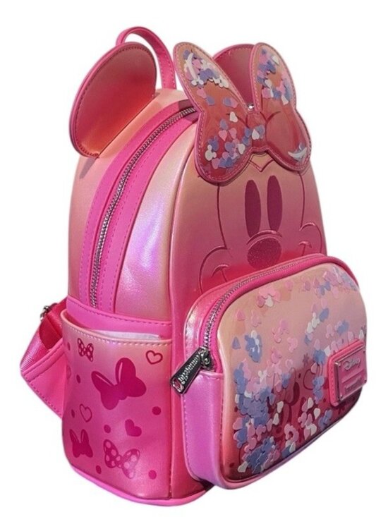 Loungefly Disney Minnie Mouse Pink Confetti Mini Backpack Embroidered Shimmer NW main image 6